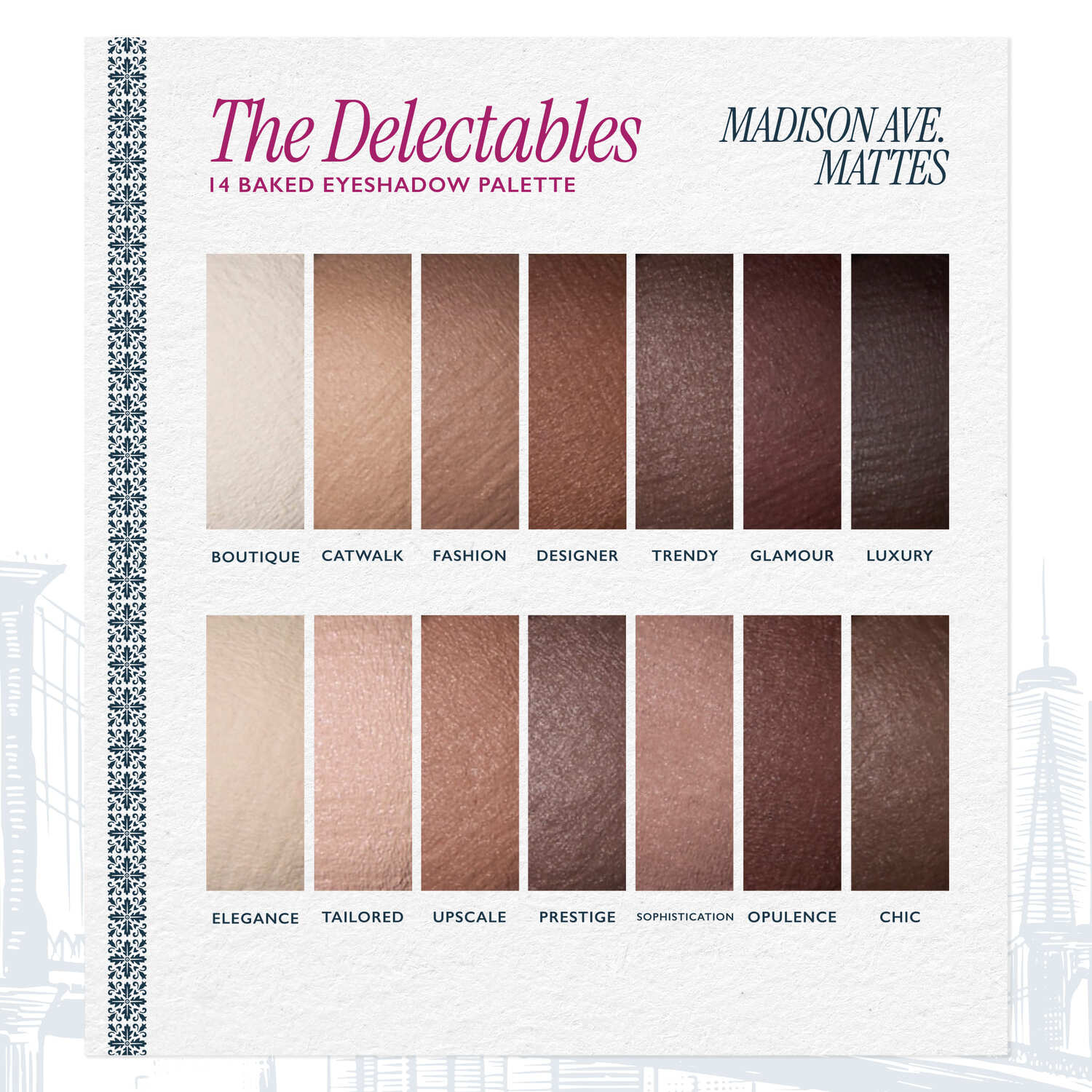 The Delectables 14 Multi-Finish Baked Eyeshadows: Madison Ave. Mattes